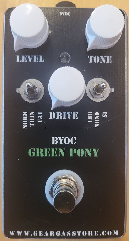 BYOC Green Pony Overdrive Pedal Green Powder Coat Pre-Built