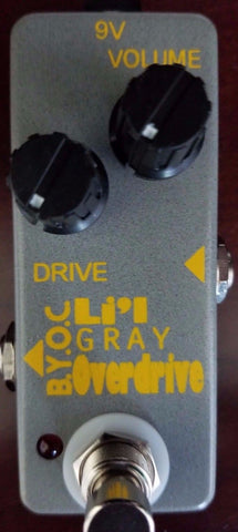 BYOC Lil Gray OD Pedal New Gray Powder Coat Silkscreened ASSEMBLED