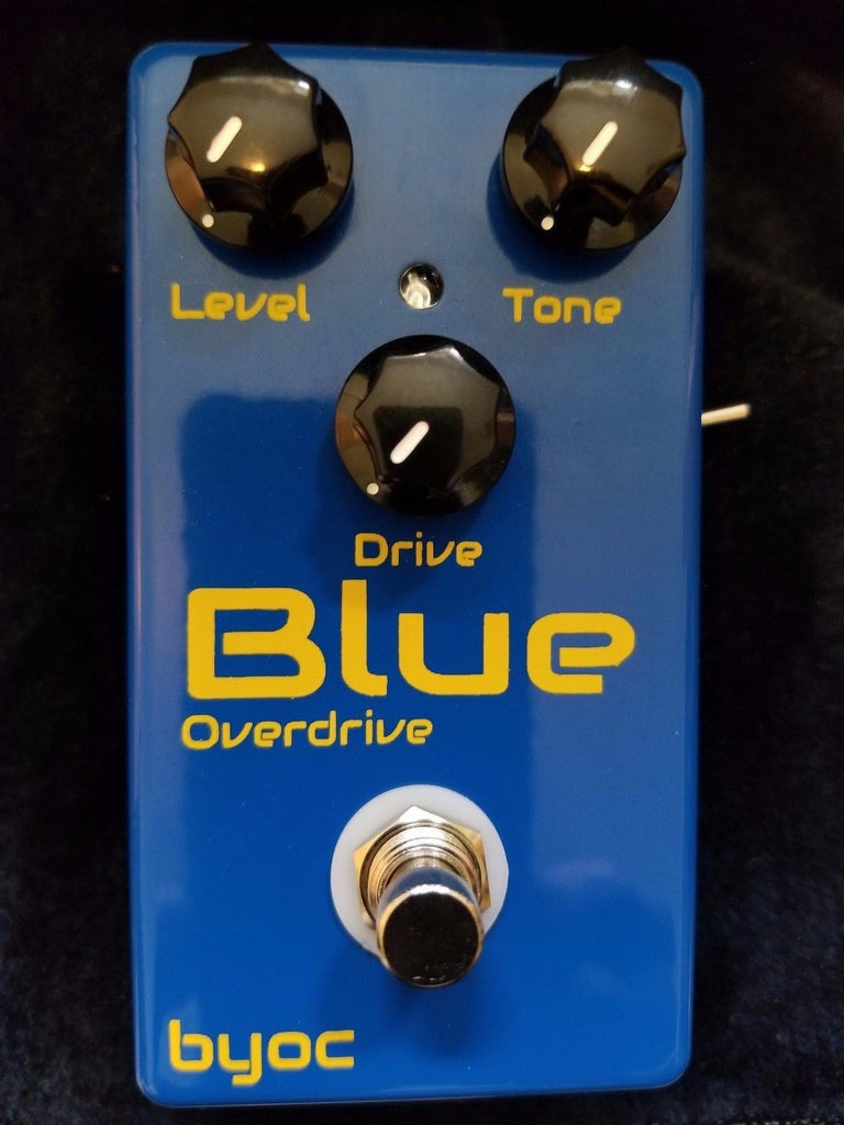 BYOC Blue Overdrive Pedal w/Fat Mod New Blue Powder Coat Silkscreened Pre-Built