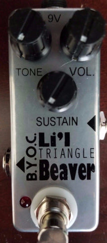 BYOC Lil Beaver Triangle Version Fuzz Pedal New ASSEMBLED Silver Powder Coat