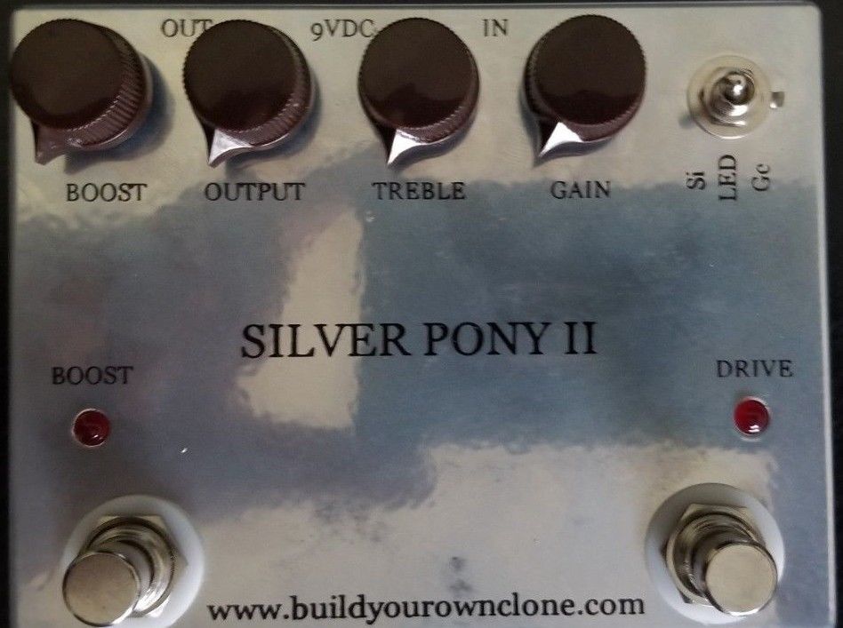 BYOC Silver Pony 2 Overdrive Pedal New ASSEMBLED Silver Powder Coat