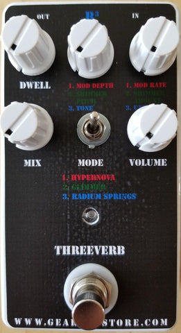 Geargas Custom Shop ThreeVerb Hypernova, Glimmer and Radium Springs Reverb Pedal